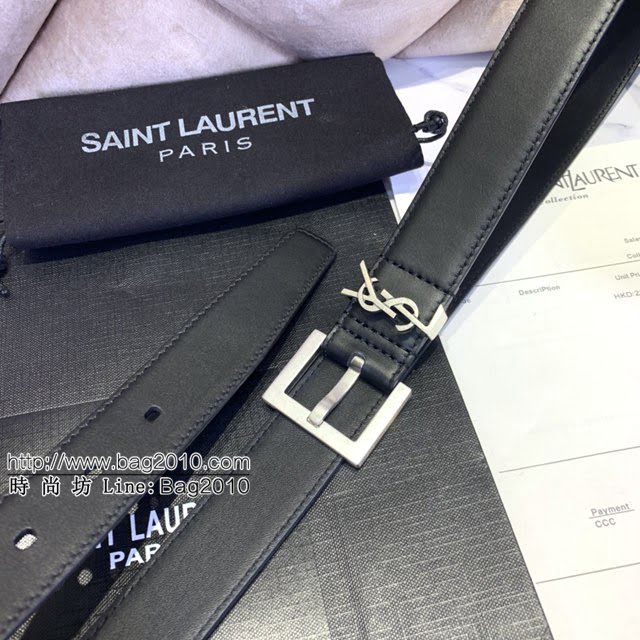 Saint Laurent女士皮帶 聖羅蘭金扣小牛皮腰帶  jjp1756
